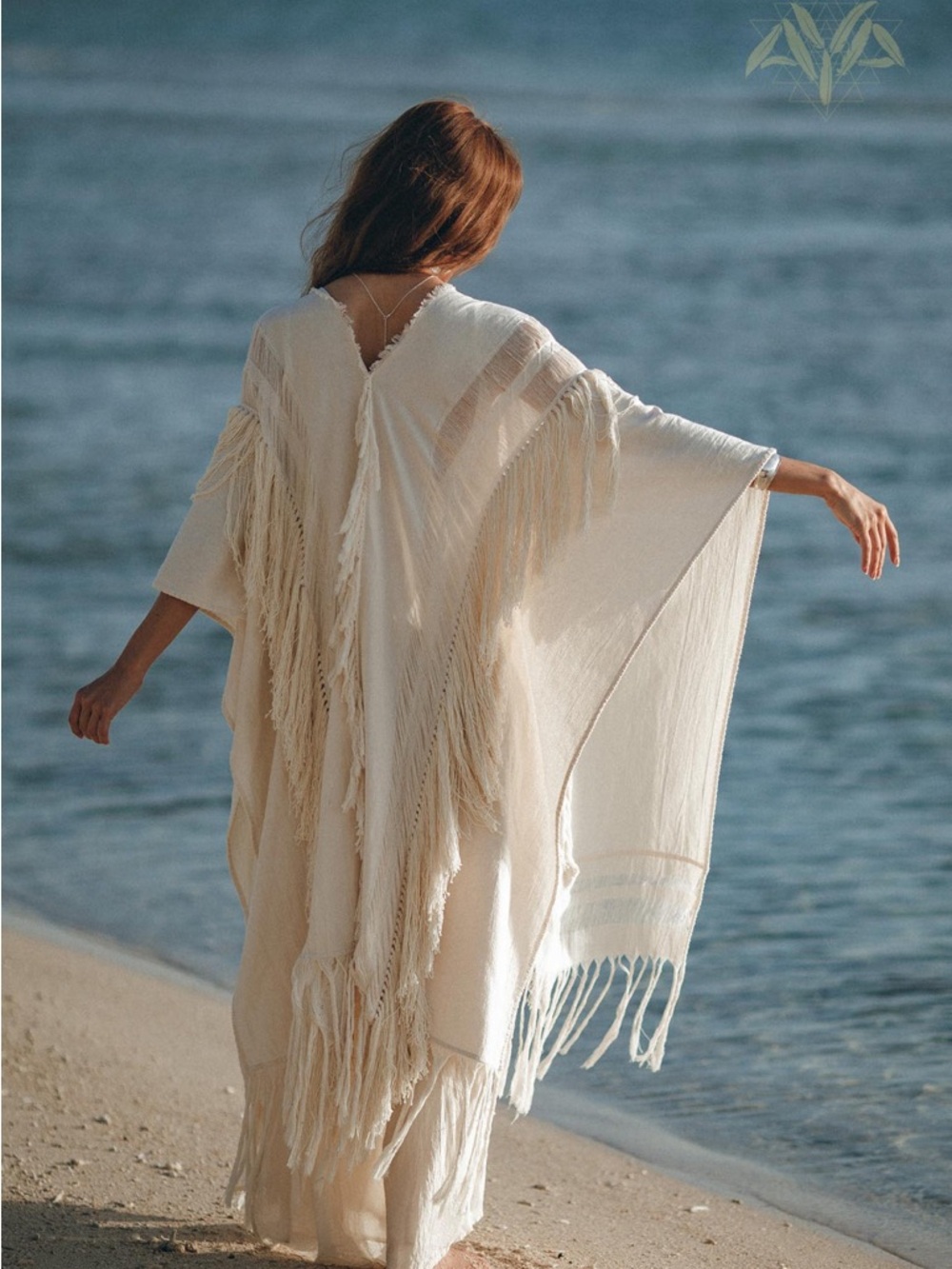 AYA Sacred Wear Black Boho Poncho Long Boho Cardigan Coverup Robe Handmade